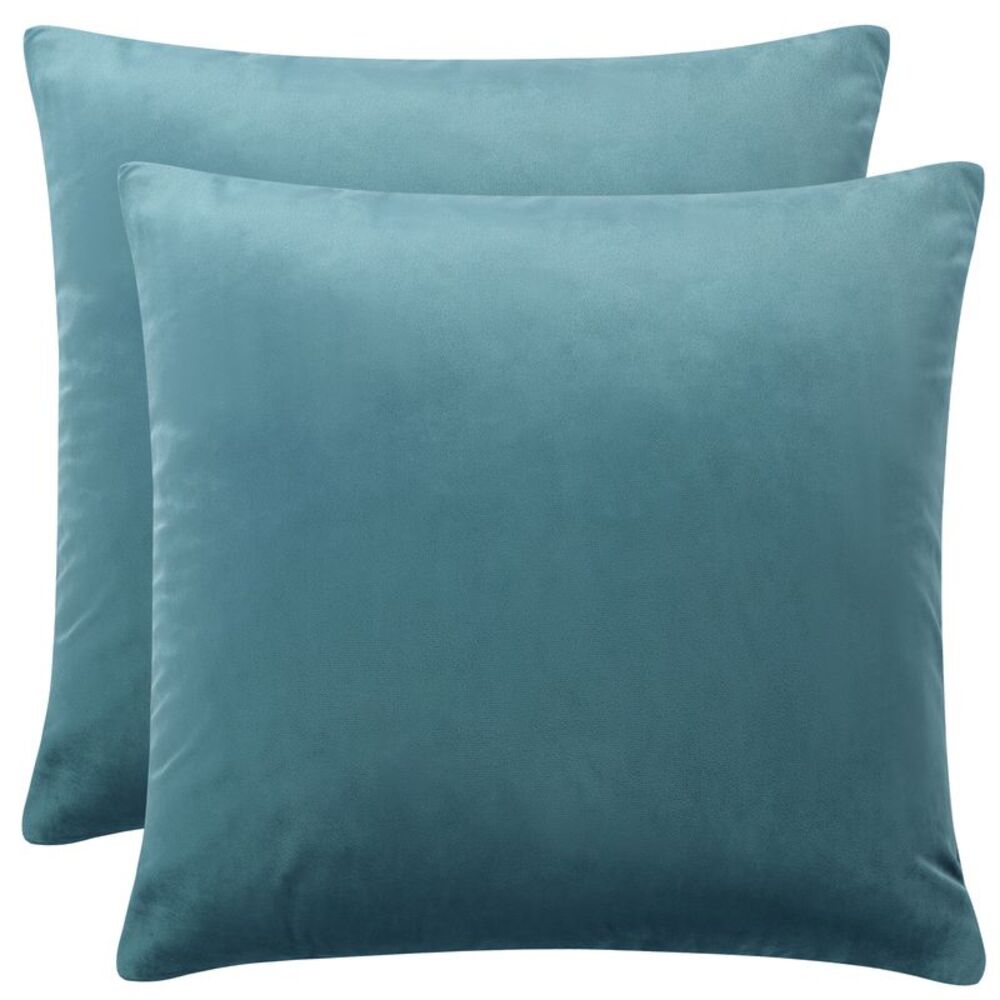 2pcs Velvet Throw Pillow Cover Decorative Square Throw Cushion Cover Teal Blue